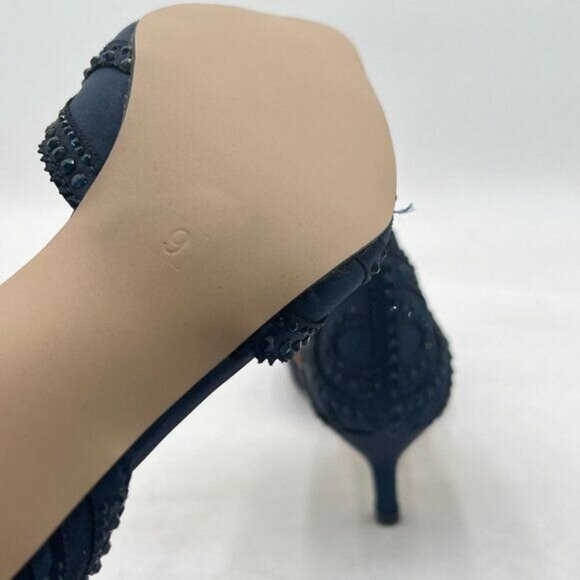 XYD Women's Pumps, Elegant Pointed Toe, D'Orsay Kitten Low Heels, Rhinestone - Picture 5 of 7